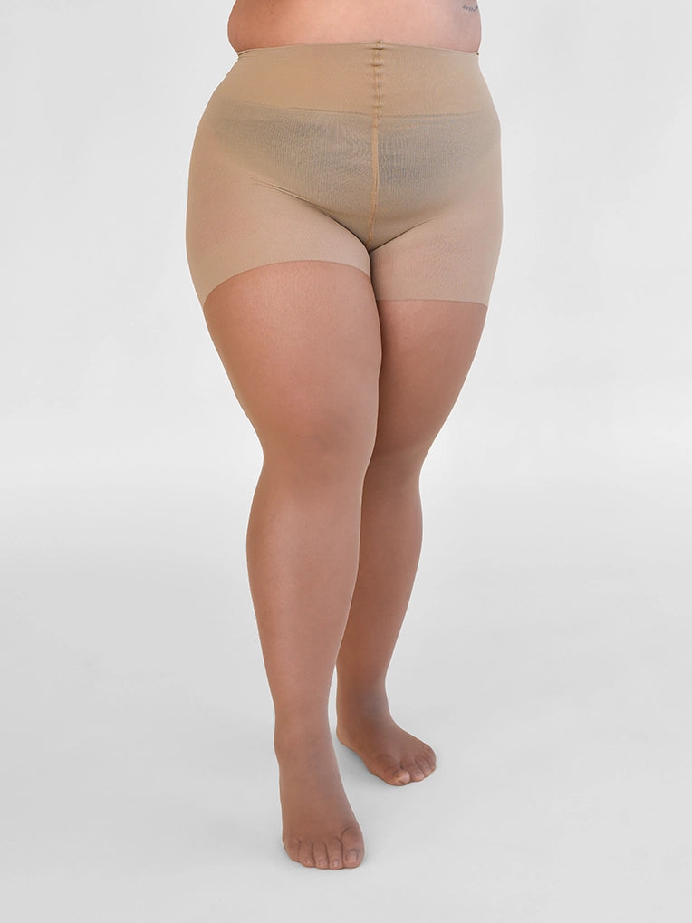 Beige plus size shaping tights