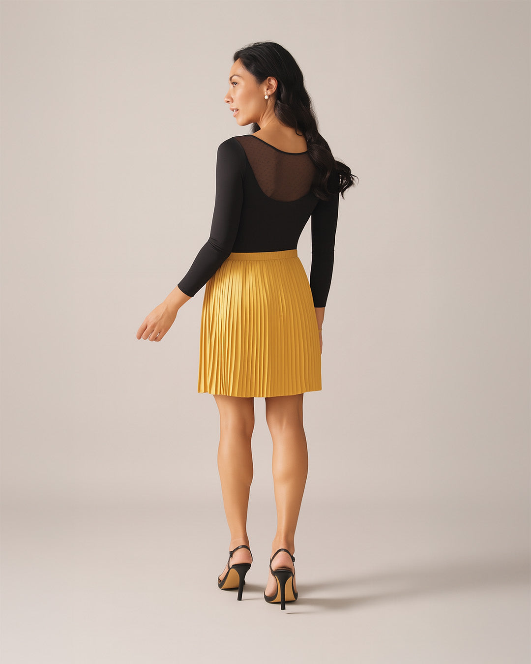 Hazel Pleated OTK Skirt in Honey Gold