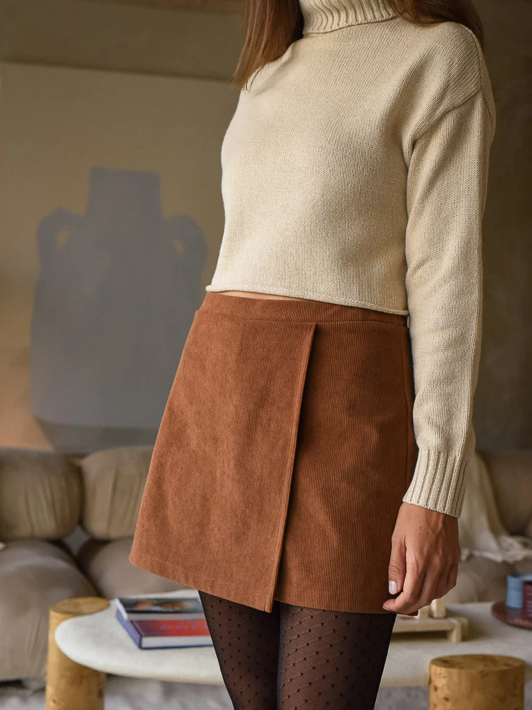 Camel Corduroy Skort