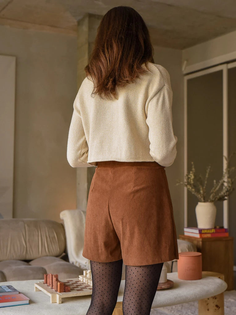 Camel Corduroy Skort