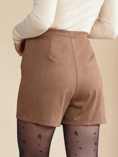 Taupe Faux Suede Skort for women canada