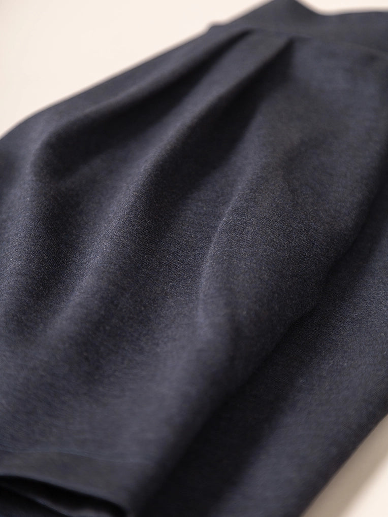 Pleated Ease Knit OTK Short in Heather Lake