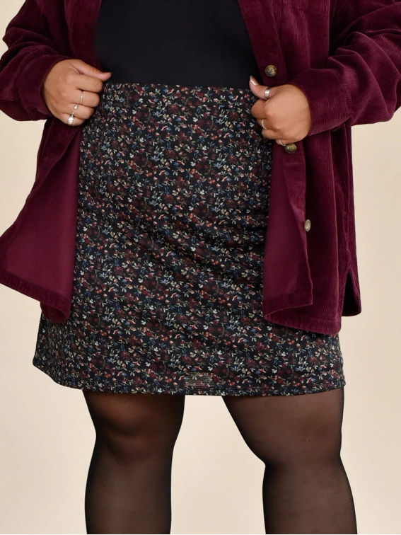 Plus size women's floral skirt