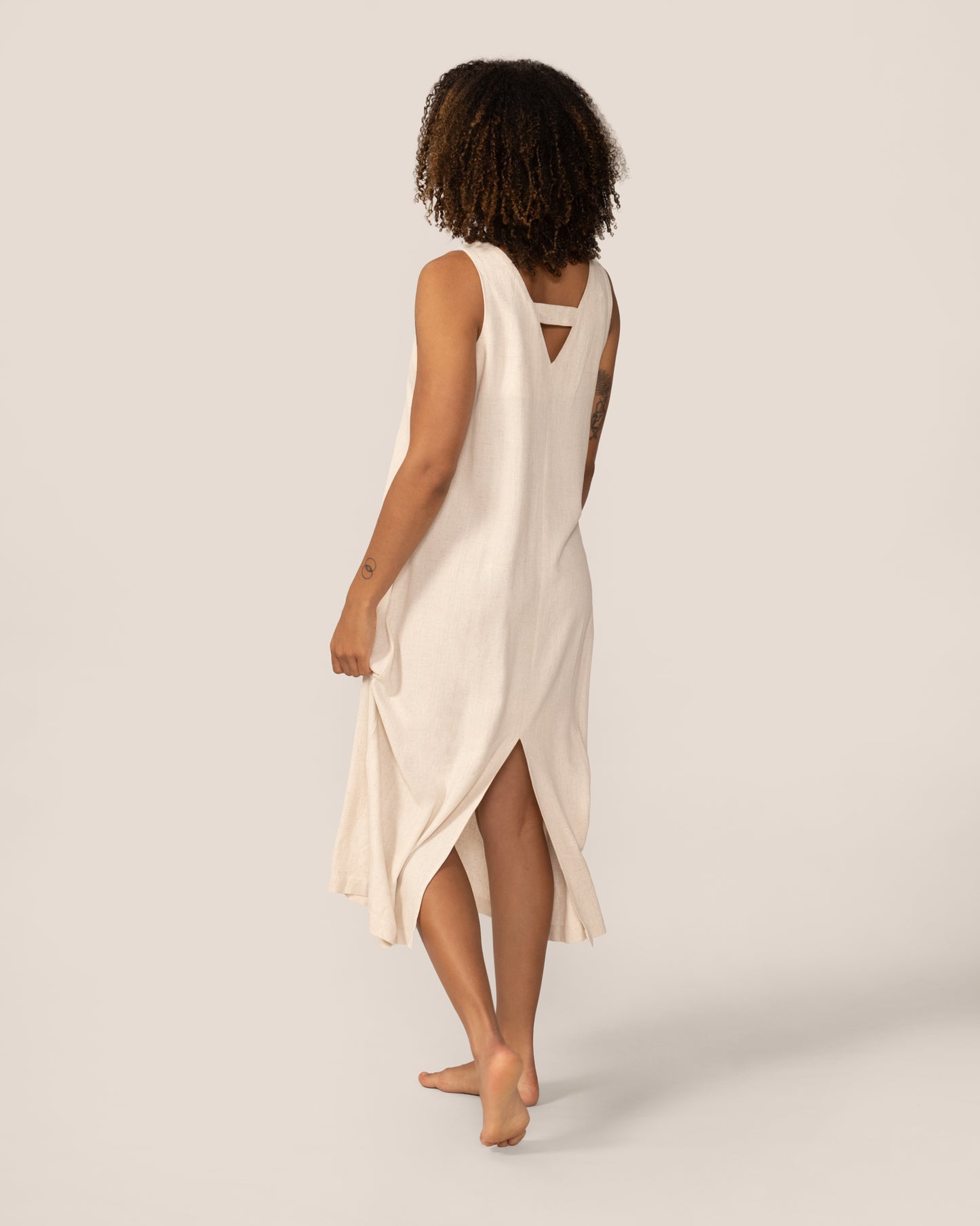 Maxi Linen Dress in Natural