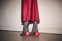 Midi Satin Skirt in Pomegranate Red