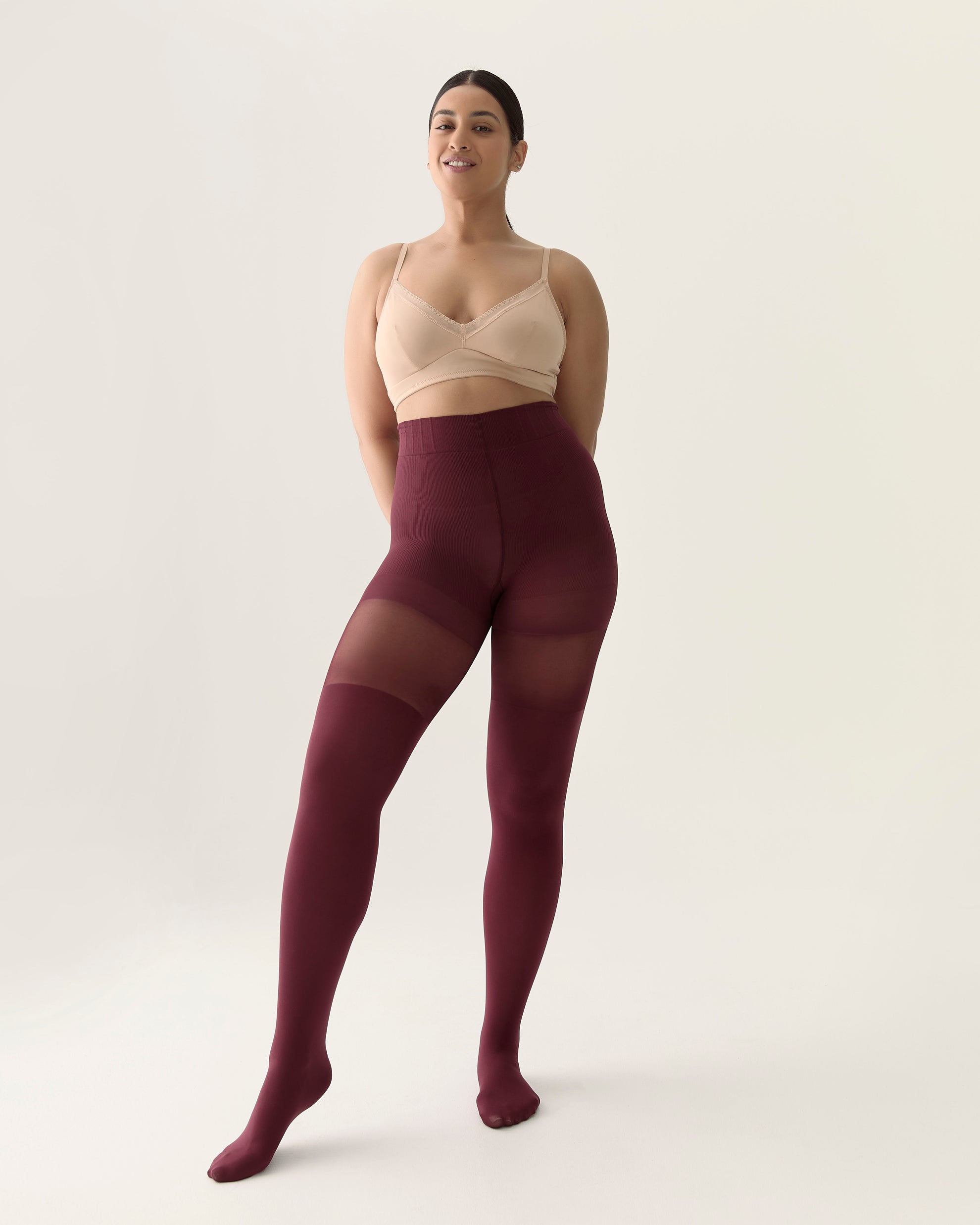 Classic Over-the-Knee Contour Shaping Tights in Zinfandel