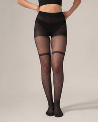 Fishnet Style Over-the-Knee Tights in Black