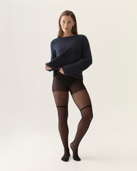 Fishnet Style Over-the-Knee Tights in Black