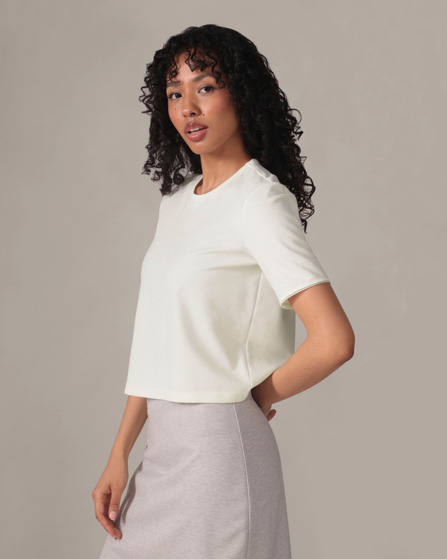 The Perfect Tee - Light Ease knit in Ivory