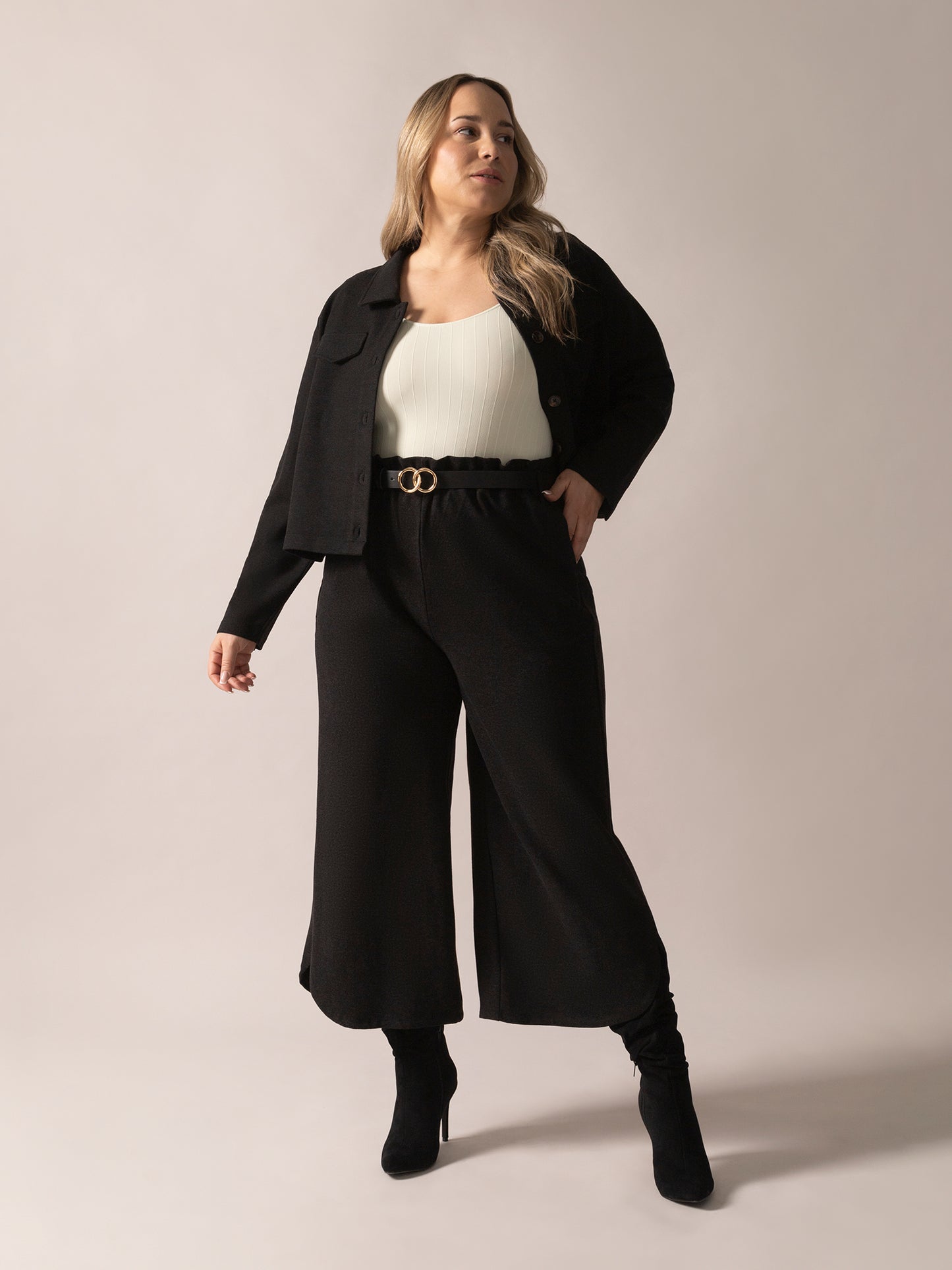 Brushed Knit Pant Charcoal Workwear Matching Set