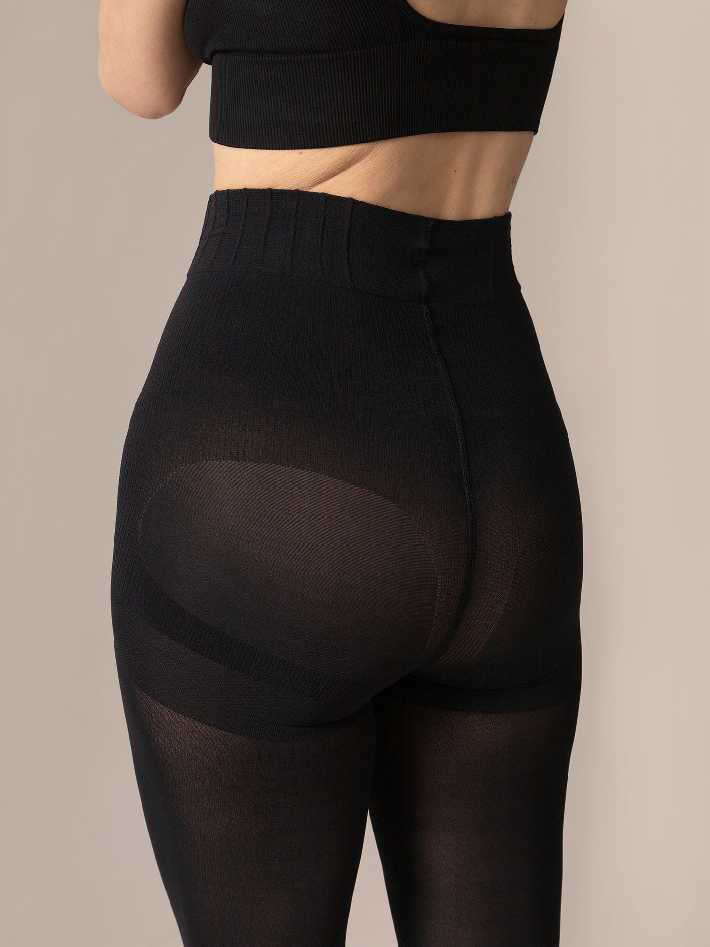 Legging Look Contour shaping Sheer Foot Tights in Black