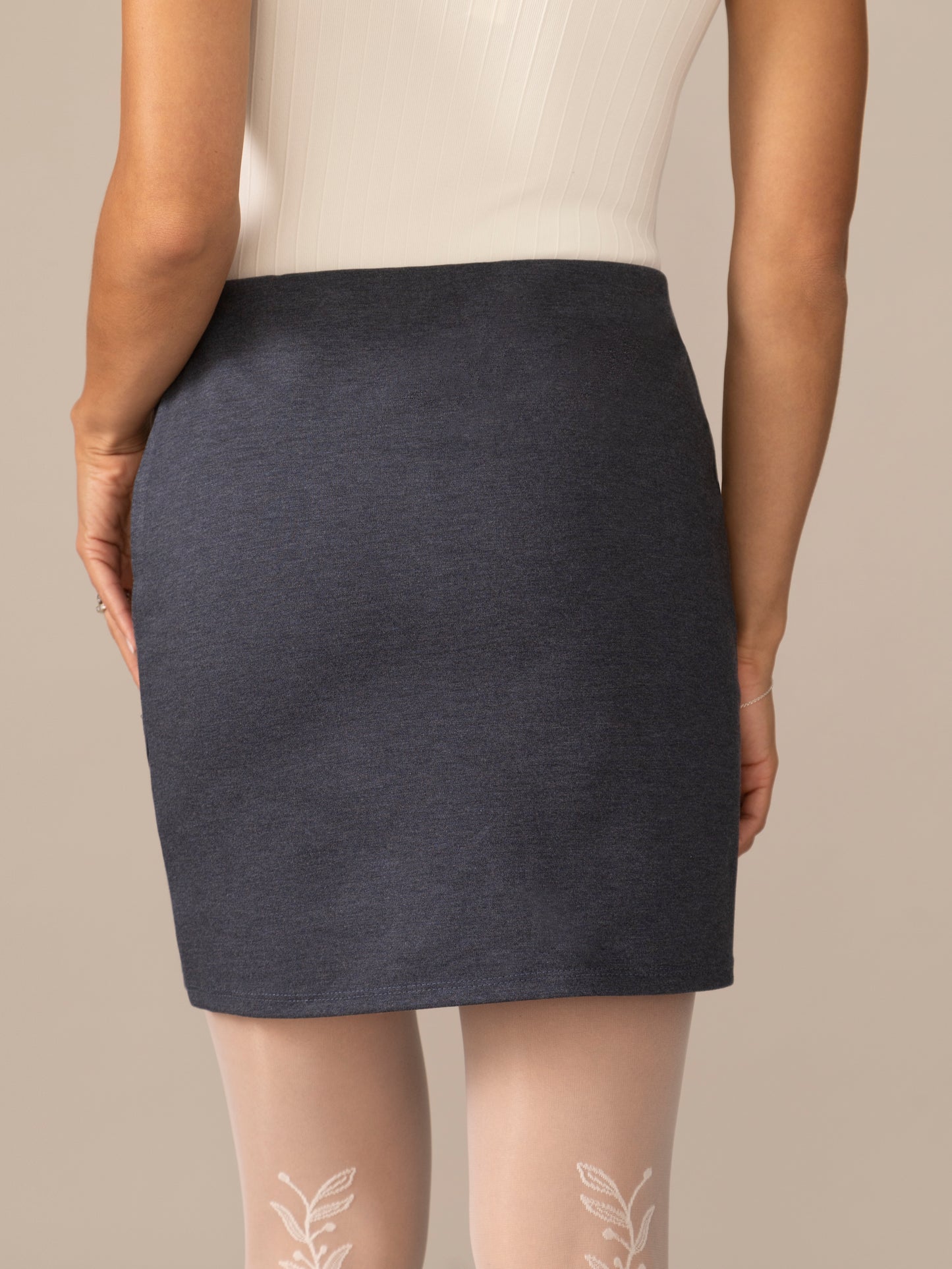 Tulip Ease Knit OTK Skirt in Heather Lake