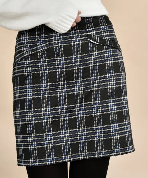 Blue Plaid Mini Skirt