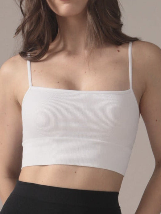 Seamless Cropped Cami in Pure White