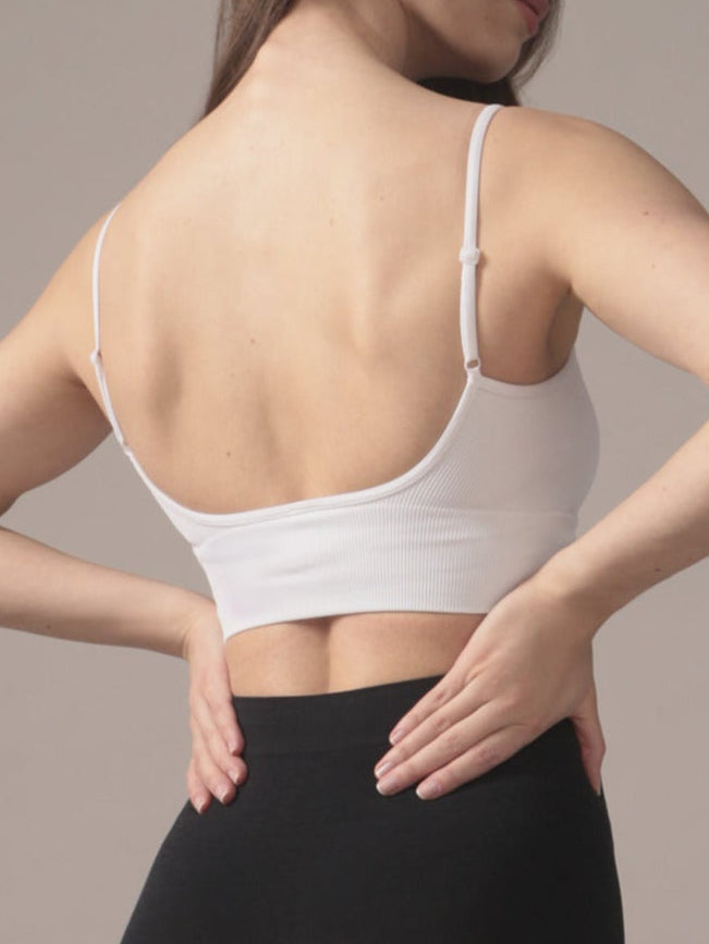 Seamless Cropped Cami in Pure White